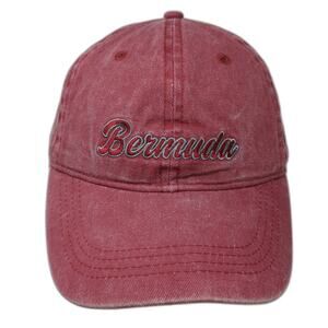 Jacobson Hat Baseball Cap Red Gray One Size Adjustable Washed Cotton Bermuda